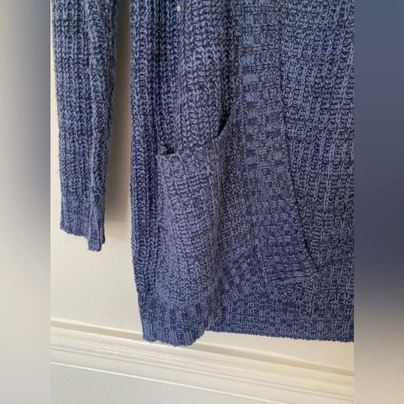 Love Knit Open Front Cardigan Pockets Navy Grannycore Autumn Winter Cottagecore - Picture 6 of 10